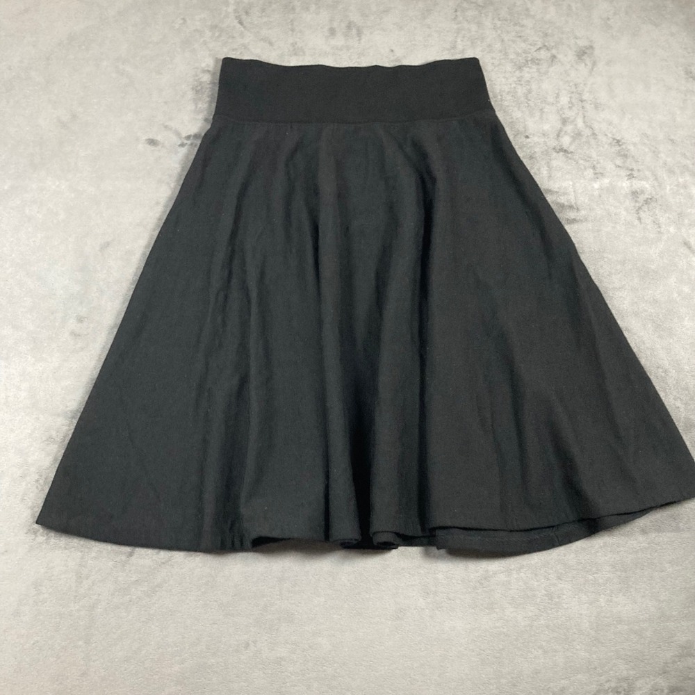 Talbots Pure Merino Wool Black Knit A-Line Skirt Medium Ribbed Waistband